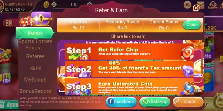 3 Patti No1 Referral Bonus